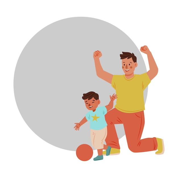Father and child isolated