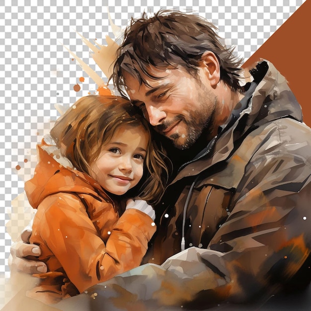 PSD father and child in precious portraits