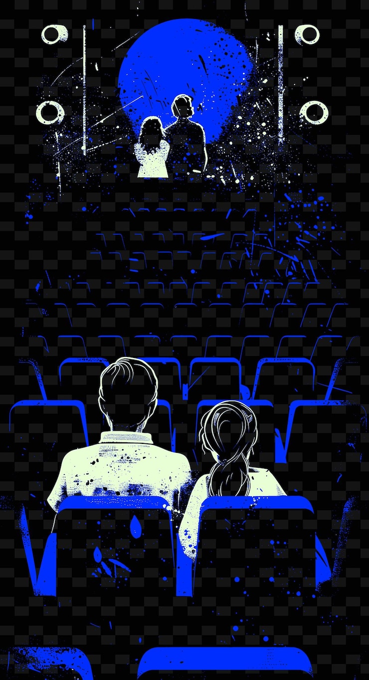 PSD отец и дочь смотрят фильм в кинотеатре с cin png illustration art work designs