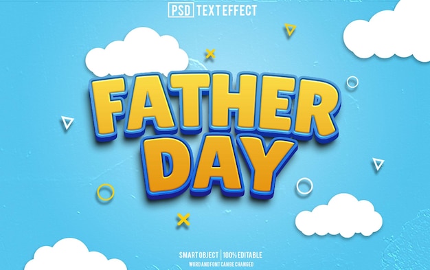 father day text effect font editable typography 3d text