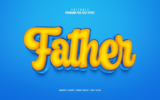 Father editable psd text effect