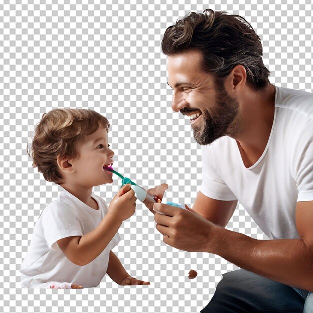 Father holding daughter at home