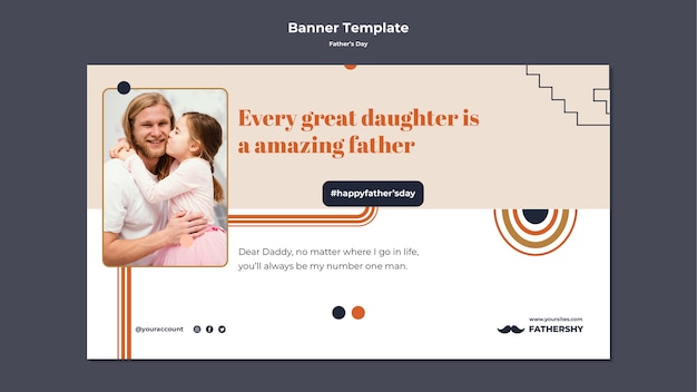 PSD father's day banner template design