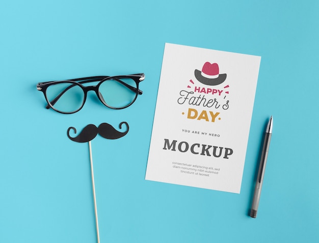 Father's day birthday card mockup