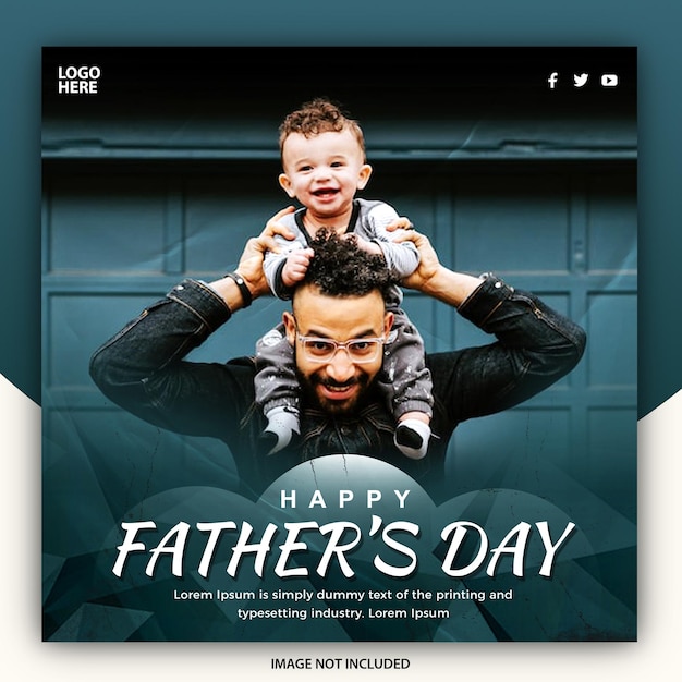 PSD a father's day card with a baby on it social media post template for father's day celebration event