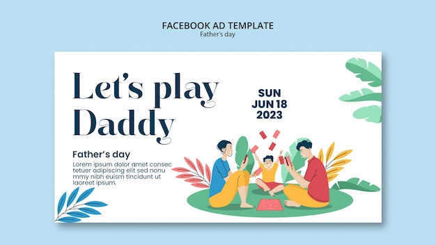 PSD modello facebook per la festa del papà