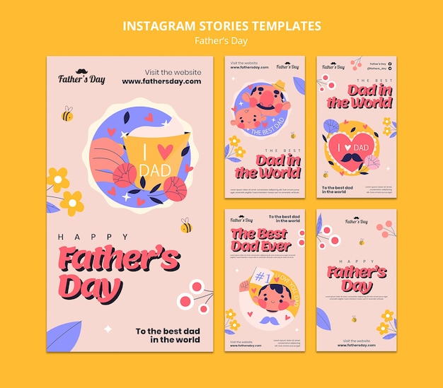 PSD father's day celebration instagram stories collection