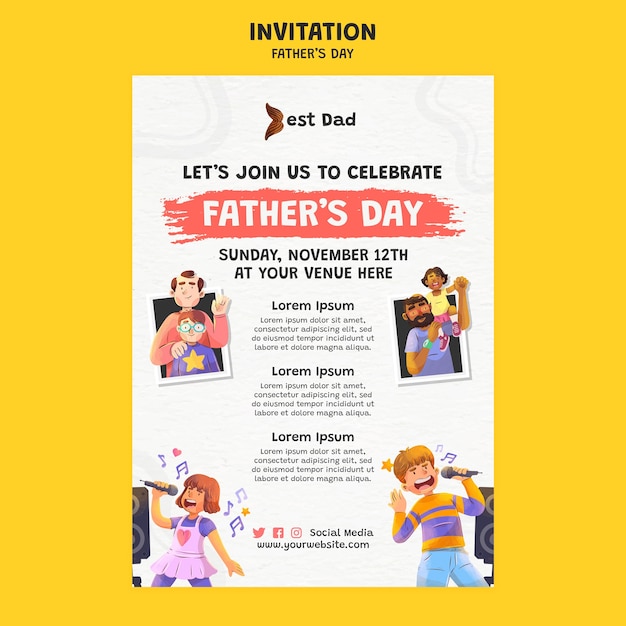 Father's day celebration invitation template