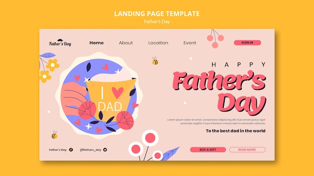 Modello di pagina di destinazione per la festa del papà