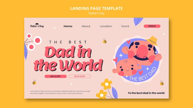 Father's day celebration landing page template