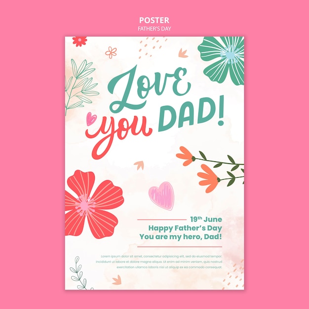 Father's day celebration poster template