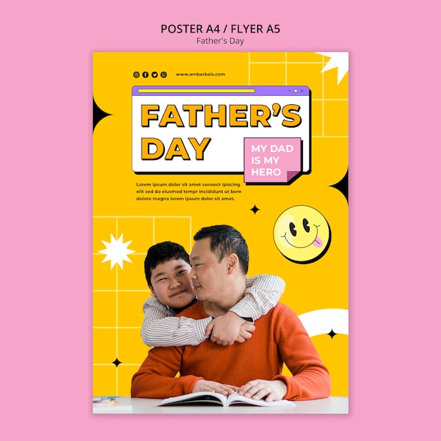 Father's day celebration poster template