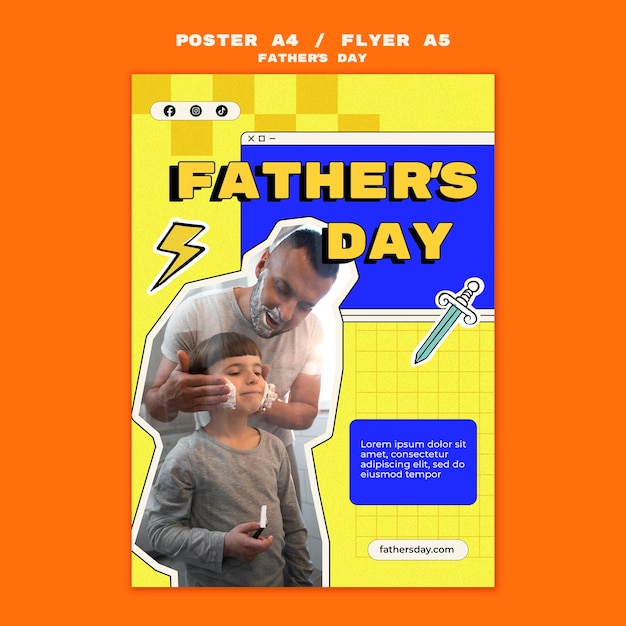 Father's day celebration poster template