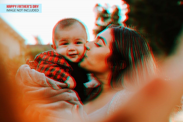 Father's day color photo effect psd