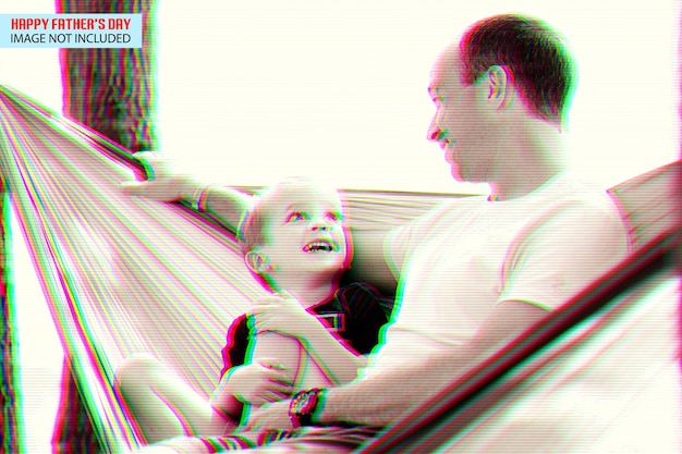 Father's day color photo effect psd