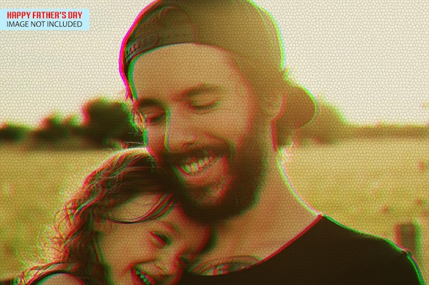 Father's day color photo effect psd