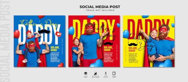 Raccolta di post instagram per la festa del papà con i cuori