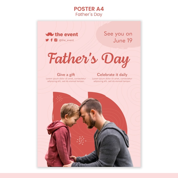 PSD modello di poster per la festa del papà