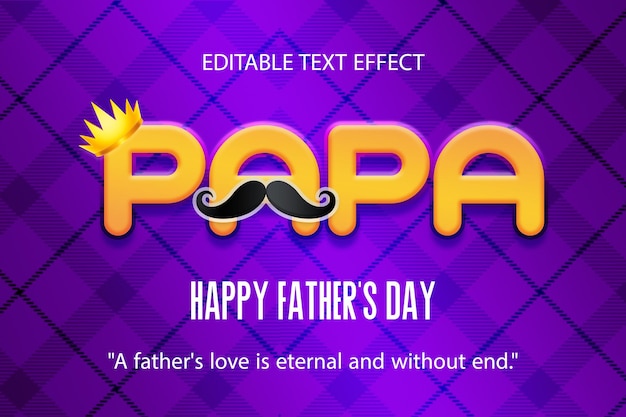 Father's day text editable text effect