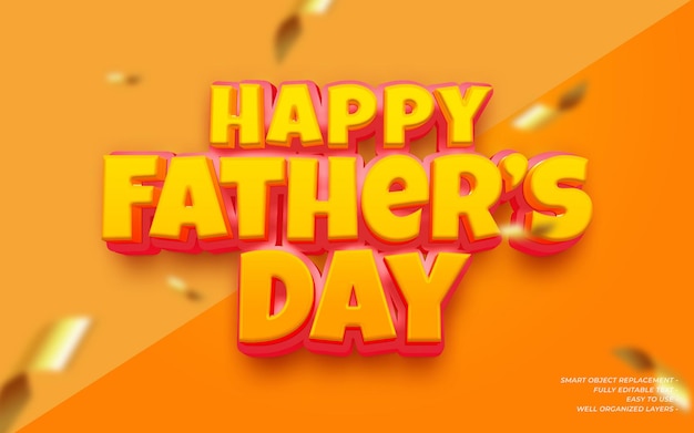 Father's day text effect editable 3d style