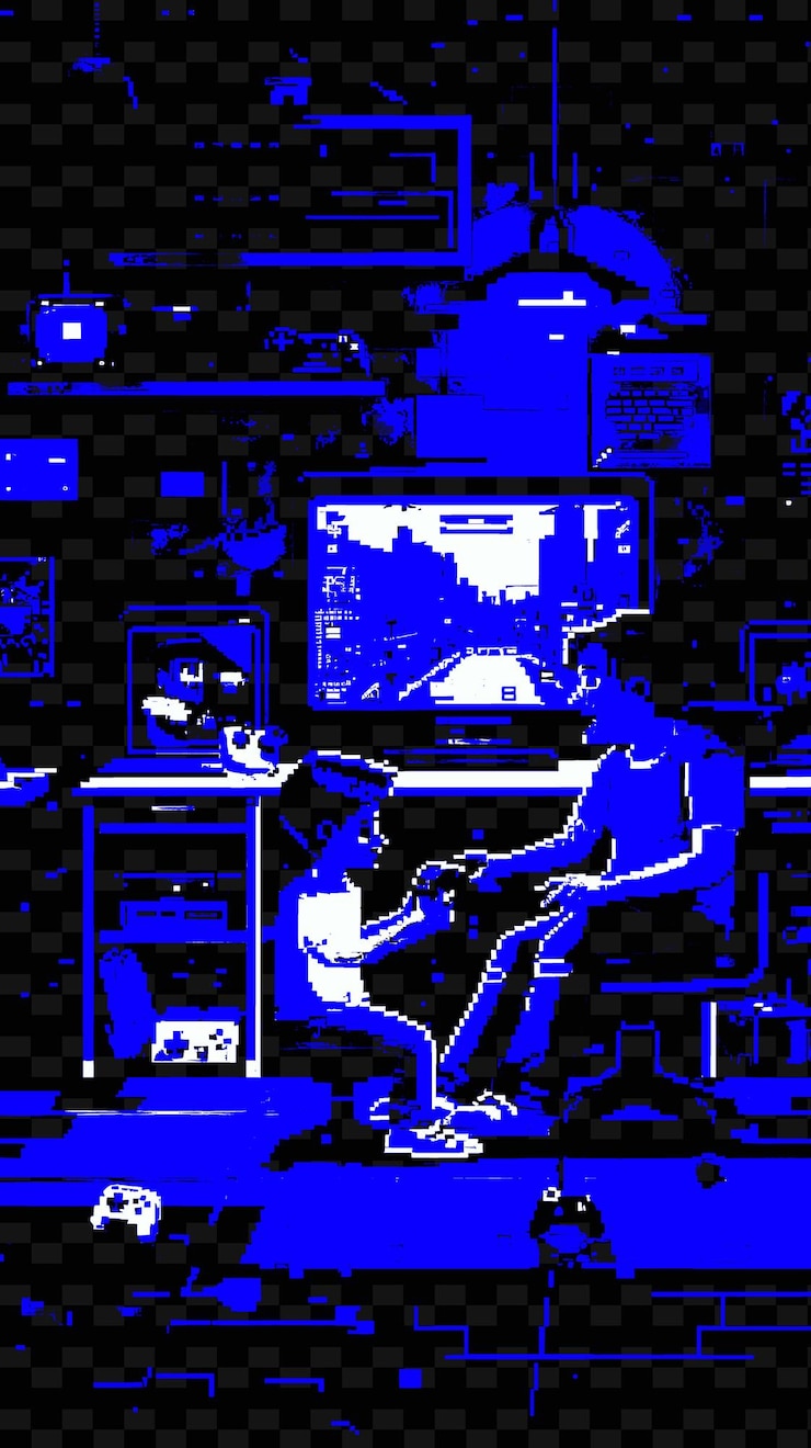 PSD father and son playing video games together in a gaming room png illustration art work designs