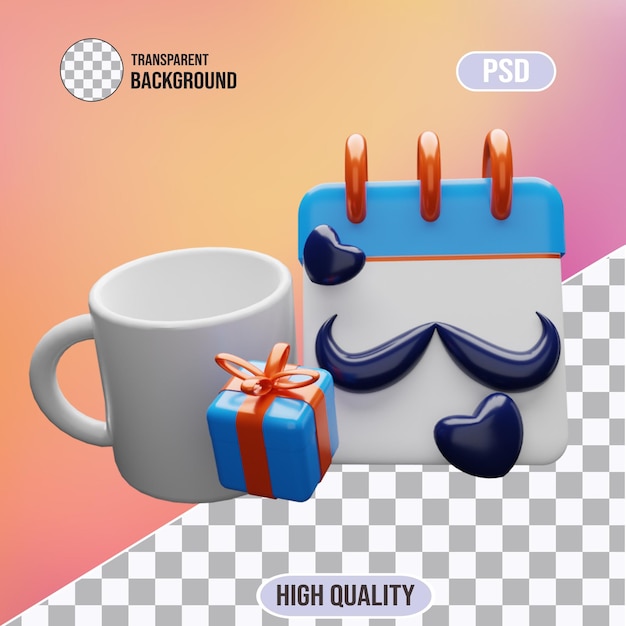 PSD fathers day 3d