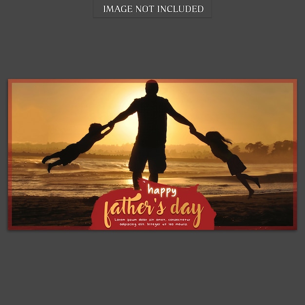 Fathers day banner cover mockup at sunset