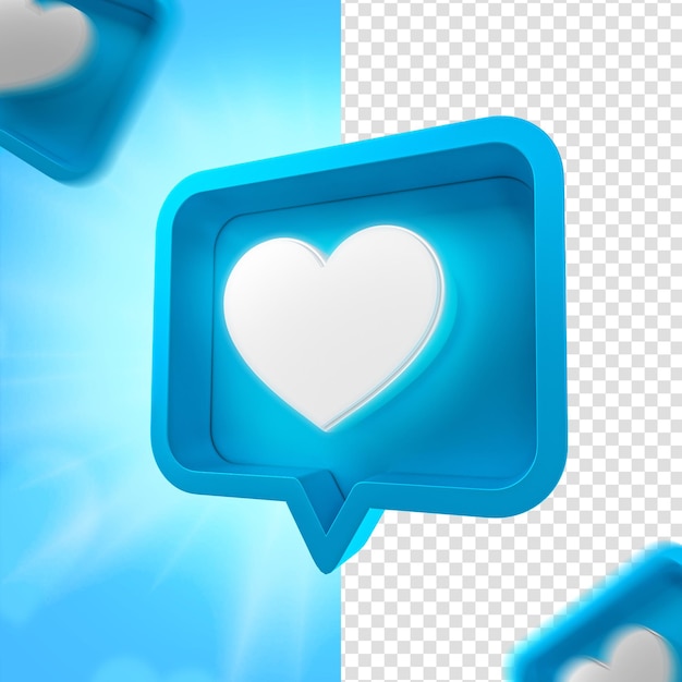 Fathers day blue heart facebook emoji for composition 3d render