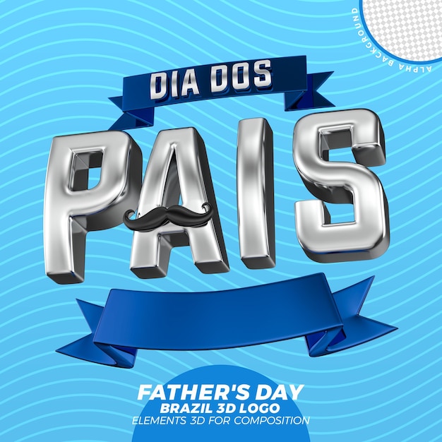 Fathers day brazil logo 3d render