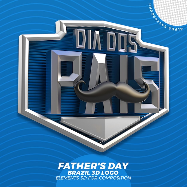 Fathers day brazil logo 3d render