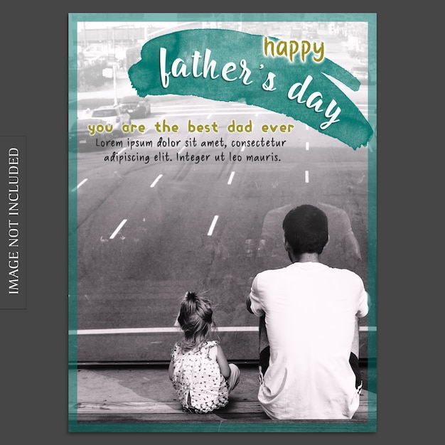 PSD fathers day cover mockup at road