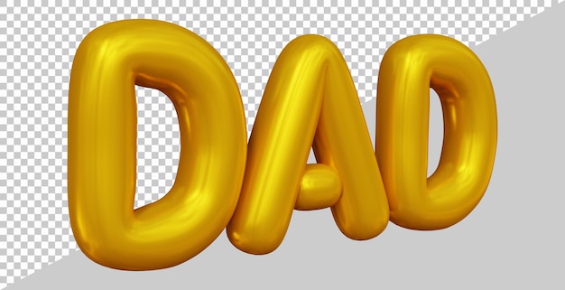 Fathers day dad text with 3d modern style