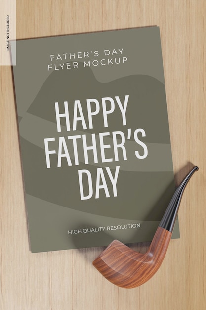 Fathers day flyer mockup, top view