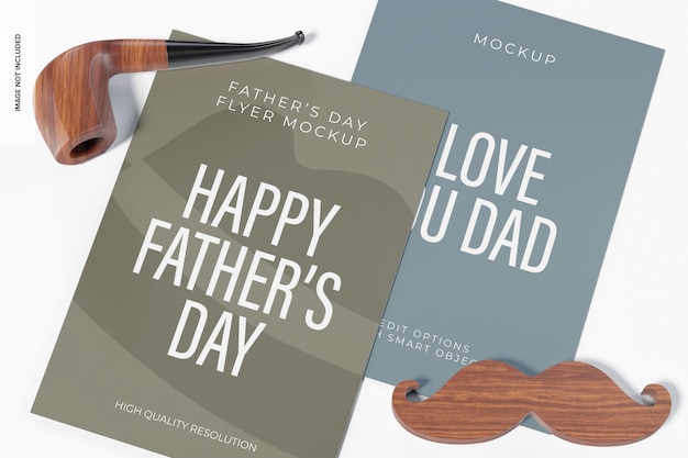 PSD fathers day flyers mockup