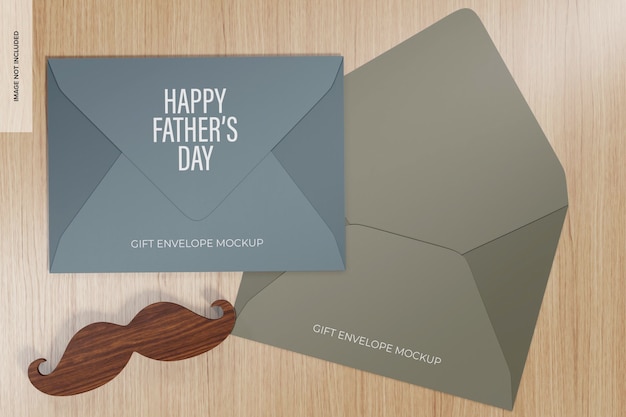 Fathers day gift envelopes mockup