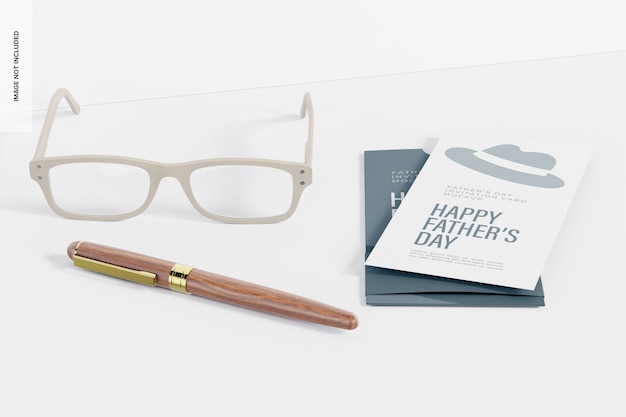Fathers Day Invitation Card Mockup, Front View