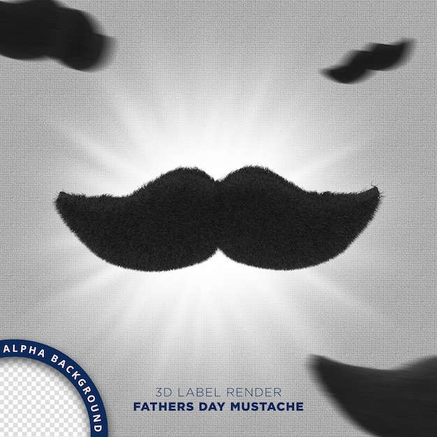 PSD fathers day mustache 3d rendering