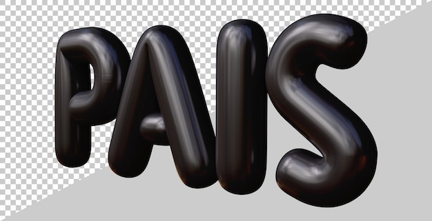 Fathers day pais text with 3d modern style