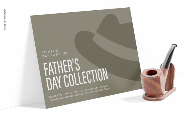 Fathers Day Postcard Mockup, Leaned