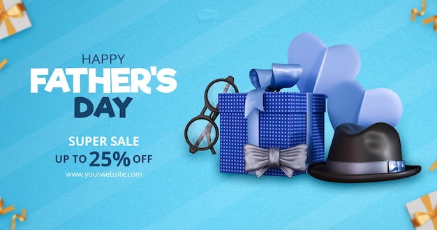 fathers day sale promotion horizontal banner template