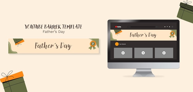 PSD 父の日のyoutubeバナーのテンプレート