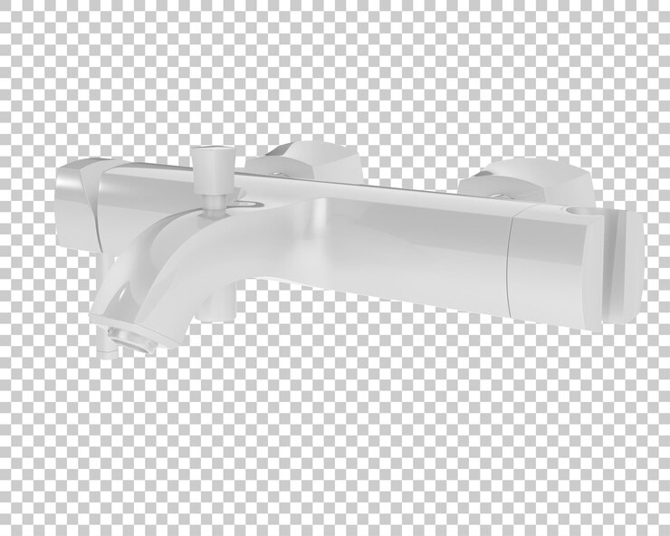 PSD faucet isolated on transparent background 3d rendering illustration