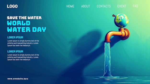 PSD faucet with earth in water drop campaign to save sea ecology and environment