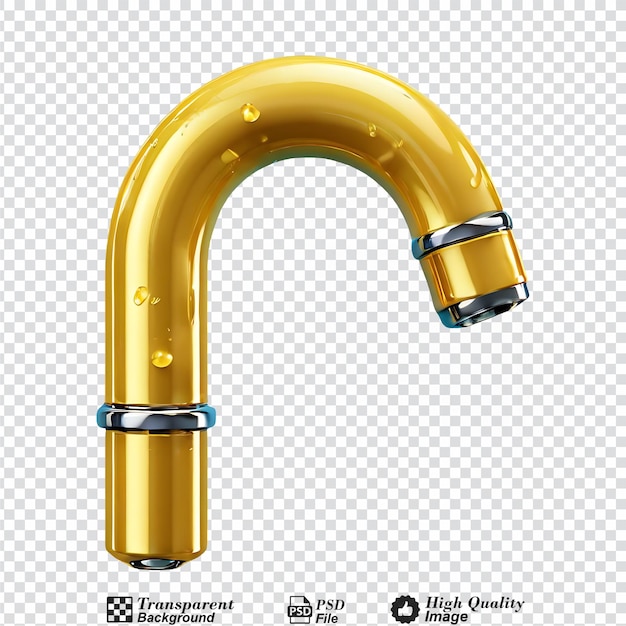 PSD faucet with water drop close up isolated on transparent background