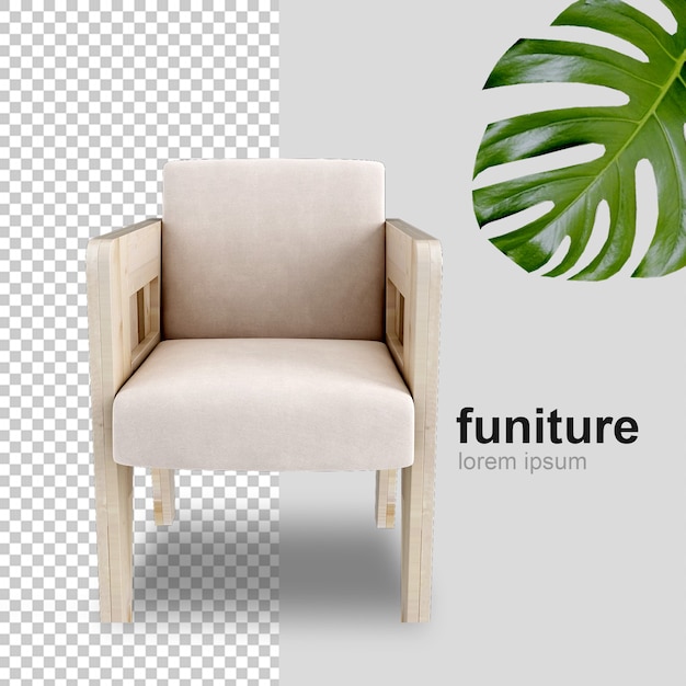 Fauteuil met monsterablad in 3d-rendering