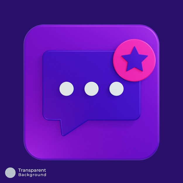 Favoriete chat icon 3d illustratie