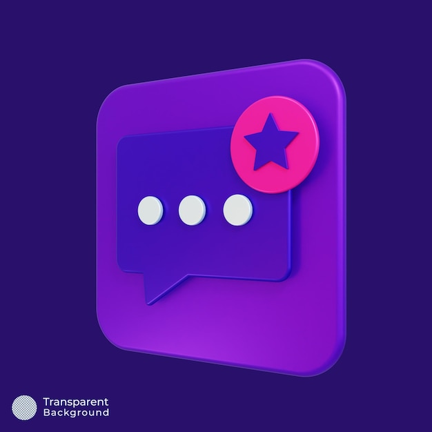 PSD icona chat preferita illustrazione 3d