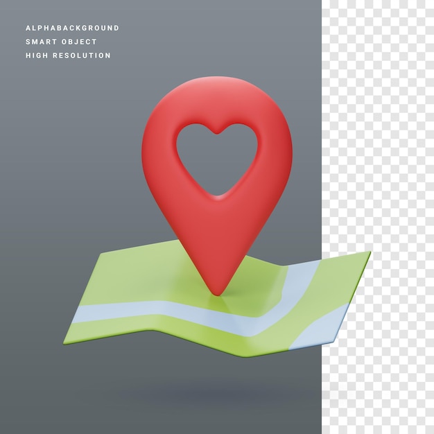 Favorite Location 3d Icon Illustration