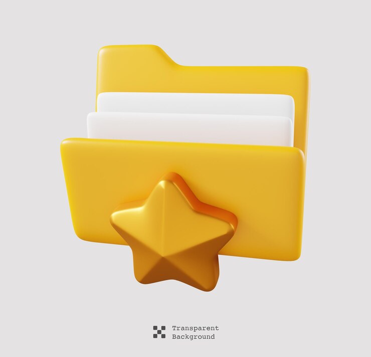PSD favorite management media folder isolated. file folder cute minimal icon concept. 3d render