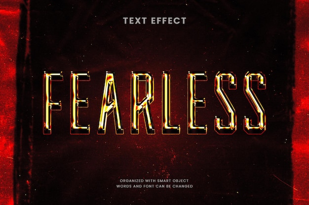 Fearless 3d chrome style editable text effect futuristic urban typography